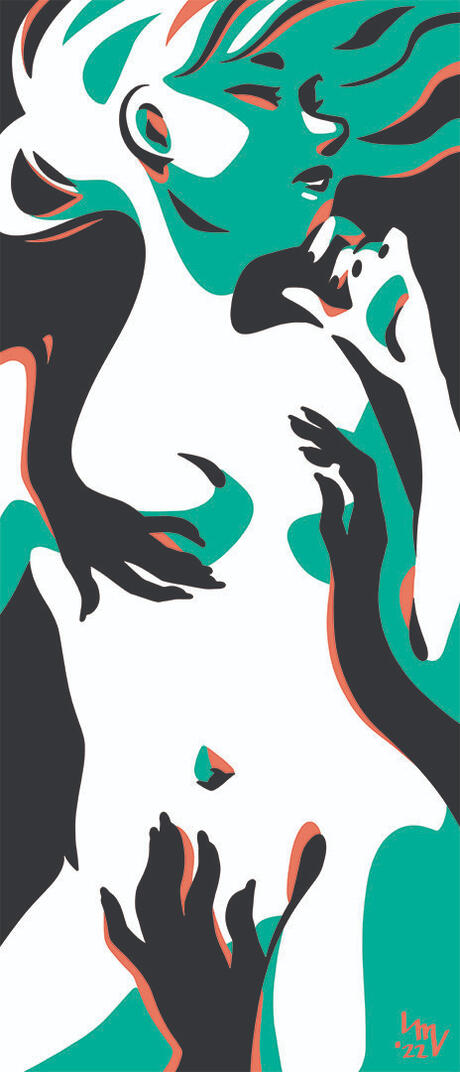 "My thoughts follow you into your dreams", a piece done for the 2022 Tucson Erotic Art Show